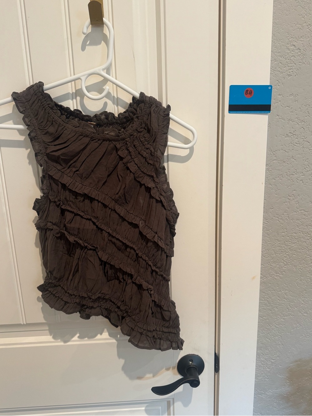 Free People Women’s Ruffled Sleeveless Top — Dark Brown size S
